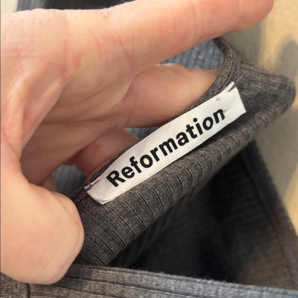 Reformation Cassie Square Neck Slit Midi Dress - Picture 7 of 8